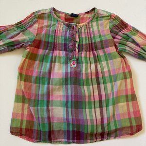 Baby Gap Rainbow Plaid Tunic Shirt